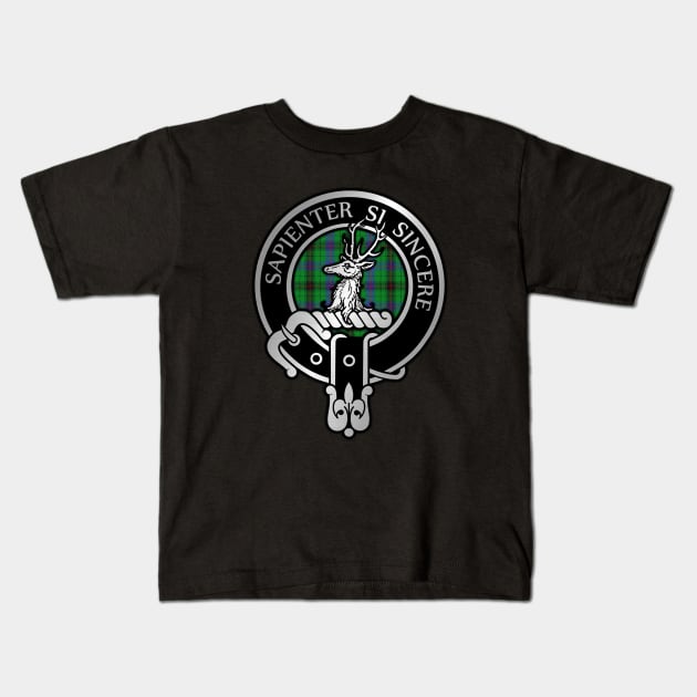 Clan Davidson Crest & Tartan Kids T-Shirt by Taylor'd Designs